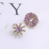 紫雛菊×不對稱U型耳骨夾-第1張
