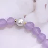 貝殼晶鑽紫晶琉璃×固定式串珠手鍊-第6張
