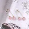 粉色琉璃小櫻桃×蚊香盤U型耳夾-第1張
