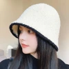 淑女毛絨漁夫帽×毛帽×米白黑邊-第4張