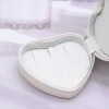 愛心雙層皮革×拉鍊飾品盒×白色-第5張