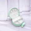 半月形皮革×小手提飾品盒×綠色-第1張