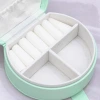 半月形皮革×小手提飾品盒×綠色-第4張
