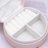半月形皮革×小手提飾品盒×粉紅-第4張