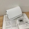 簡約純素面不對稱背帶×斜背包×白色-第1張