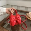澎澎蝴蝶結小廢包×斜背包×紅色-第3張