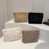 毛絨絨條紋×化妝包×白色-第4張