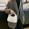 皺折提把毛絨小包方×斜背包×白色-第5張
