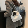 皺折提把毛絨小包方×斜背包×白色-第6張