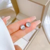 316鋼飾×貓眼圓形×耳釘×共二色-第6張