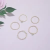 素圈細波環小晶鑽×五套件戒指組×金色-第3張