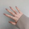 素圈細波環小晶鑽×五套件戒指組×金色-第5張