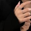 線條晶鑽指環×三套件戒指組×銀色-第6張