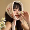 淡橘蝴蝶結×絲巾×四角頭巾-第5張