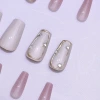 冰白溫柔粉紅亮面×穿戴式手指甲片×二十四入-第4張