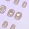 透粉珍珠蝴蝶結亮面×穿戴式手指甲片×二十四入-第4張