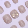透粉珍珠蝴蝶結亮面×穿戴式手指甲片×二十四入-第6張