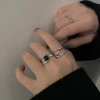 黑方框幾何線條×三套件戒指組-第6張