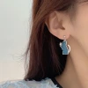 炫藍貓咪蝴蝶結星星×不對稱吊墜耳環-第6張