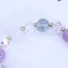 晶球貝殼花紫琉璃×固定式串珠手鍊×紫色-第5張