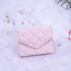 信封爆閃麂皮×三折短皮夾×粉紅-第1張