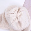 素色毛線綁帶×毛帽×米白-第1張