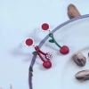 紅櫻桃珍珠×不對稱吊墜耳環-第1張