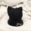 平頭俏貓耳蝴蝶結×毛帽×黑色-第4張