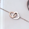 316鋼飾×心心相印×鎖骨項鍊×玫瑰金-第3張