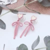 愛心粉紅蝴蝶領結&times;吊墜耳環-第1張