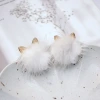 毛絨絨小白貓&times;吊墜耳環-第1張