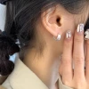 925銀針&times;光面水滴感&times;耳扣-第5張