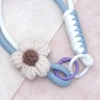 布藝小花朵&times;手機腕帶掛繩&times;藍色-第2張