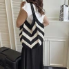 V字條紋針織包×肩背包×紅色-第6張