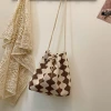 波浪針織水桶包×束口斜背包×棕咖-第2張