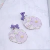 紫花蝴蝶結&times;吊墜耳環-第2張