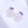 紫花蝴蝶結&times;吊墜耳環-第3張