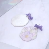 紫花蝴蝶結&times;吊墜耳環-第4張