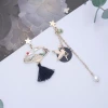 墨染仙鶴&times;不對稱吊墜耳環-第1張