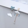 白雲藍雨蝴蝶結×不對稱三角耳夾-第1張