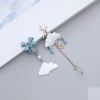 白雲藍雨蝴蝶結×不對稱三角耳夾-第2張