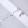 925銀針×貓眼石貓臉腳掌×不對稱吊墜耳環-第1張