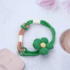 澎澎小花朵×手機腕帶掛繩×綠色-第2張