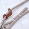 素色織帶皮革×長度可調×手機斜背雙勾掛繩×卡其-第3張