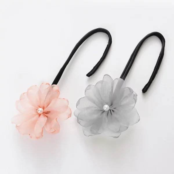 柔絲花朵×鐵絲髮帶×中性灰-第5張