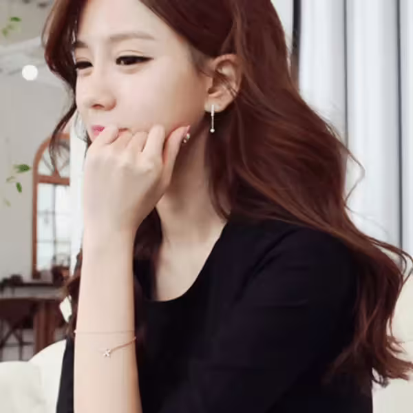 直排鋯石×軟墊三角耳夾-第2張