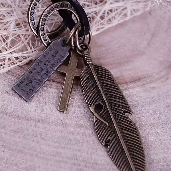 真皮×羽毛×復古項鍊-第2張