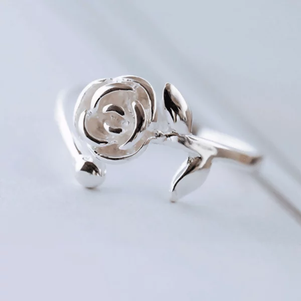 925銀飾×玫瑰花朵×開口戒指-第1張