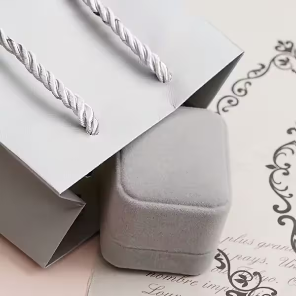 簡約方型×適用戒指/小耳釘×絨布盒-第4張