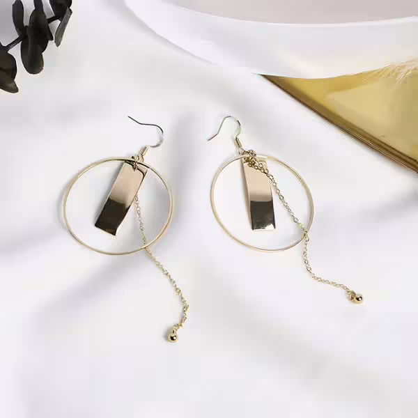 圓環長方鍊條×吊墜耳飾-第2張